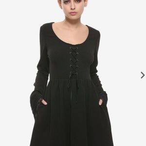 Hot Topic Lace Skull/Bell Sleeve Dress